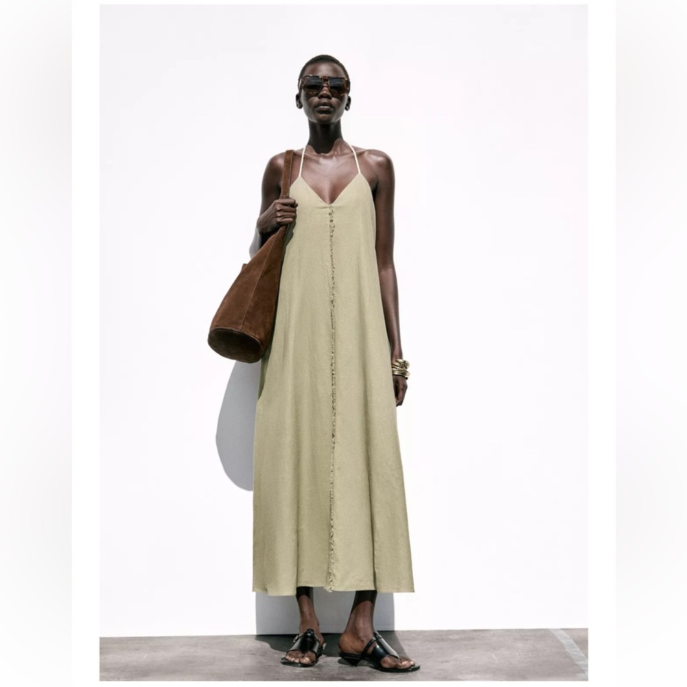 Zara Voluminous Linen Dress